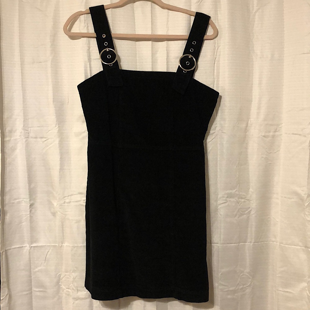 Rue 21 black corduroy dress with silver accents